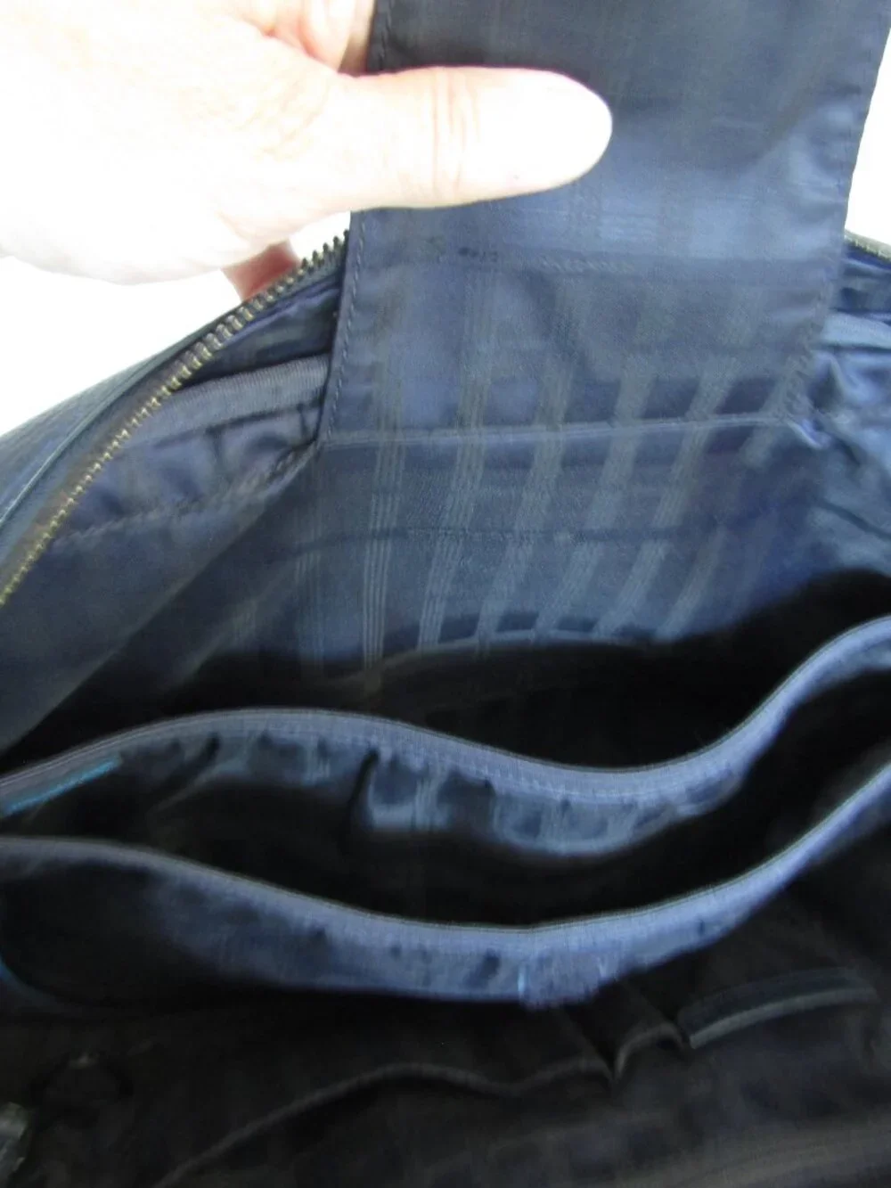 Piquadro Men's Blue/Brown  Leather Work Bag Briefcase